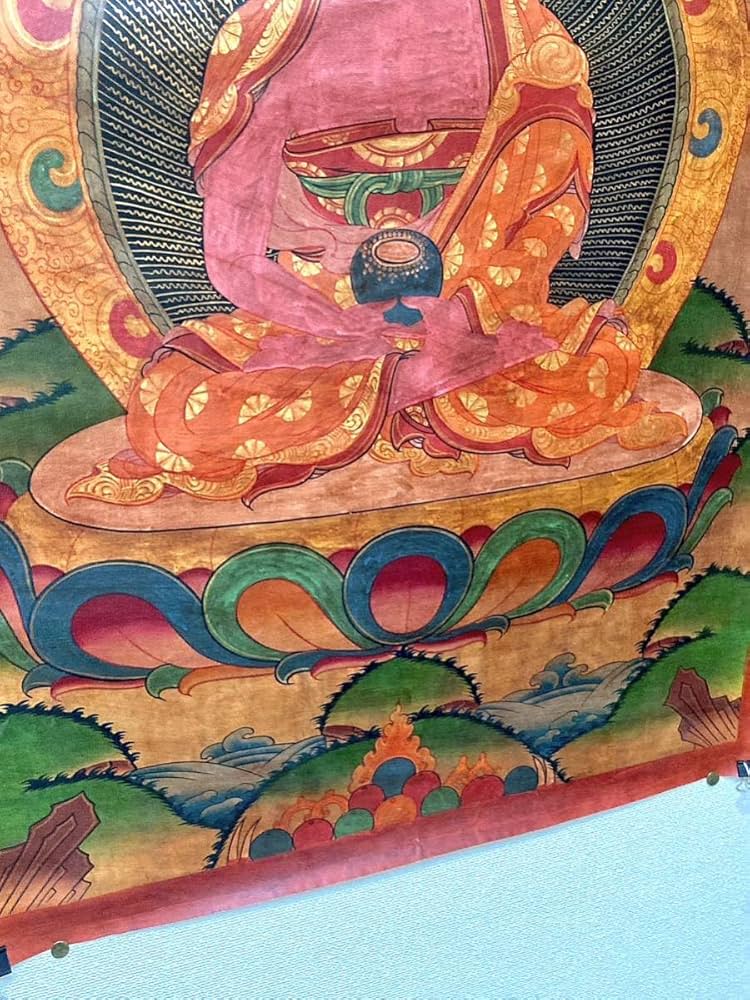 チベット　タンカ　肉筆　絹本　阿弥陀如来　マイトレーヤー　マンダラ　仏画 曼荼羅 チベット タンカ 肉筆 絹本 阿弥陀如来 マイトレーヤー マンダラ